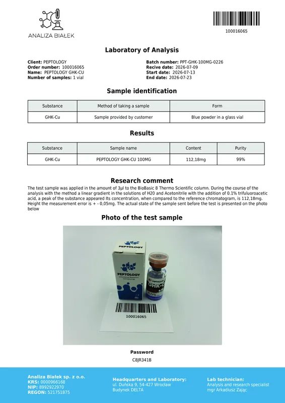 GHK-Cu 100 mg – meďnatý peptid na laboratórny výskum – obrázok 2
