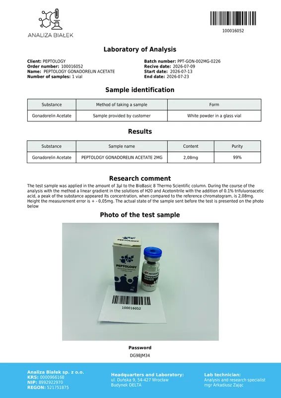 Gonadorelin Acetate 2 mg – agonista GnRH na laboratórny výskum – obrázok 2