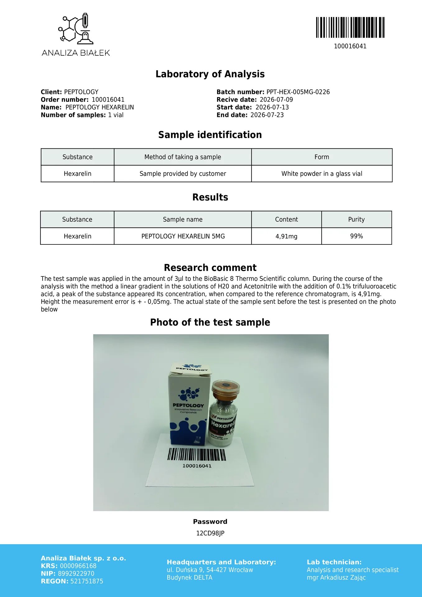 Hexarelin 5 mg – GH sekretagóg (agonista receptora ghrelínu) – obrázok 2