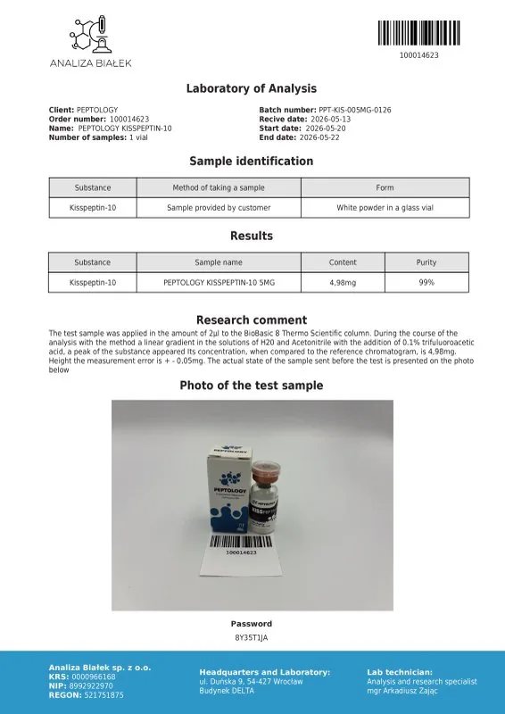 Kisspeptin-10 5 mg/10 mg – Peptidový regulátor hormonálnej osi (GnRH stimulátor) – obrázok 2