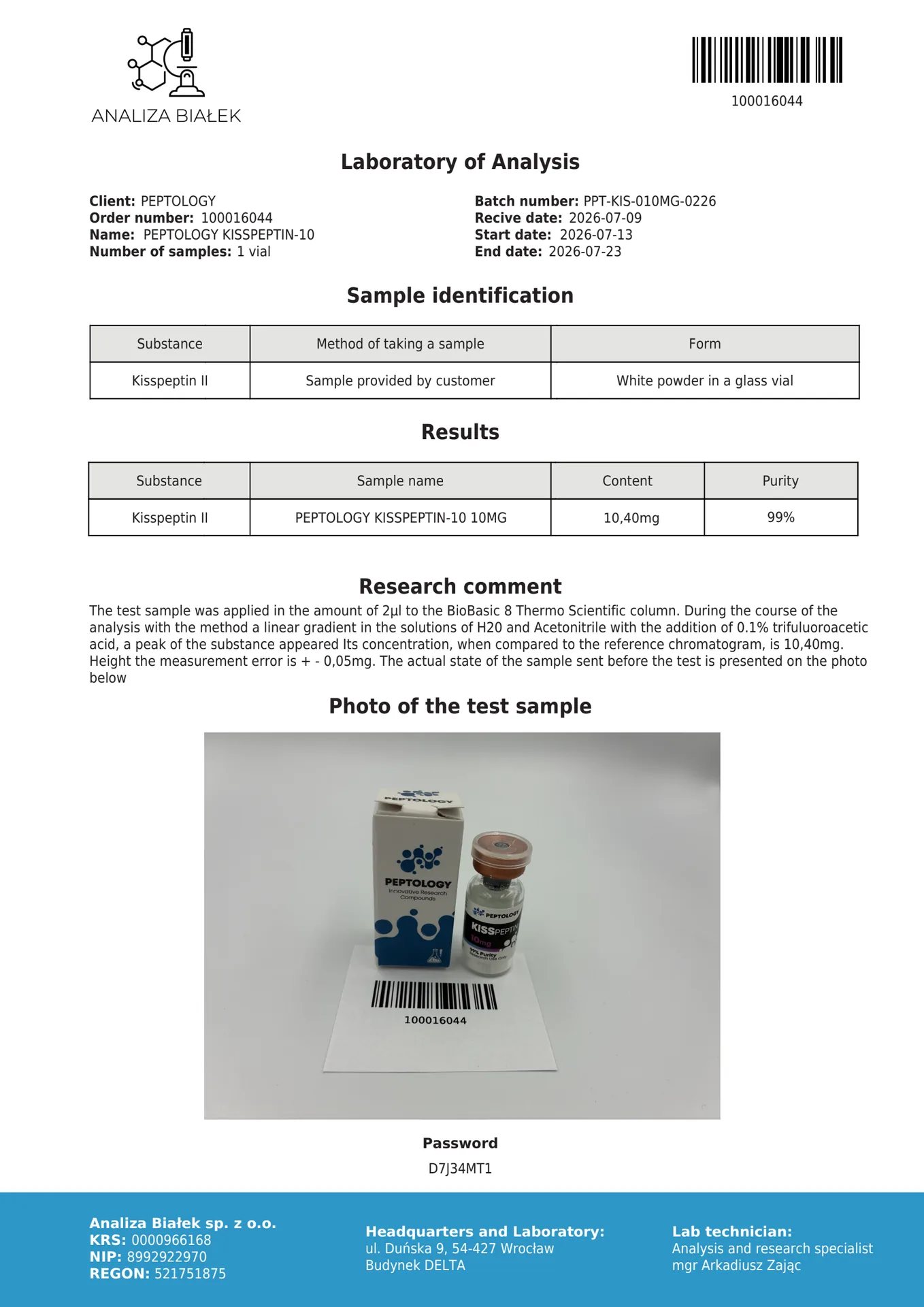 Kisspeptin-10 5 mg/10 mg – Peptidový regulátor hormonálnej osi (GnRH stimulátor) – obrázok 3