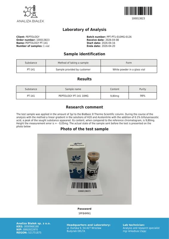 PT-141 (Bremelanotide) 10 mg – melanokortínový agonista – obrázok 2